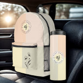 Blijf Koel Bloemig Monogram Bekervoering, Terug na Thermosbeker