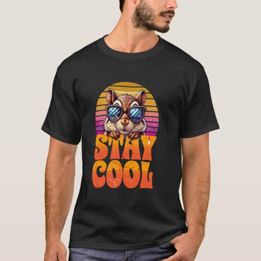 Blijf Koel Chipmunk T-shirt Vintage Zonsondergang (Voorkant)