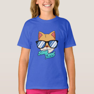 Blijf koel   Cool Cat met Zonnebril Cartoon T-shirt