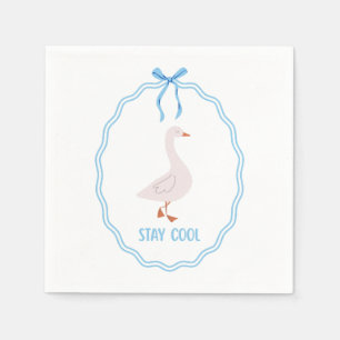 Blijf Koel Cute Gans met Lint Frame Servet