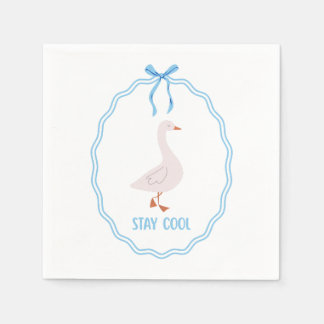 Blijf Koel Cute Gans met Lint Frame Servet