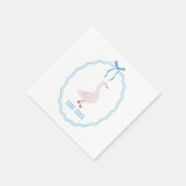 Blijf Koel Cute Gans met Lint Frame Servet (Hoek)