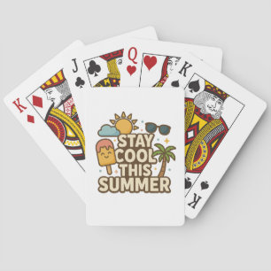 Blijf Koel Deze Zomer - Leuke Zomer IJsthee T-shir Pokerkaarten
