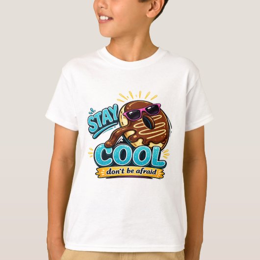 Blijf Koel Donut Grappig Grafisch T-Shirt (Voorkant)