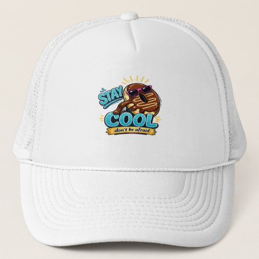 Blijf Koel Donut Grappige doppen ontwerp Trucker Pet (Voorkant)