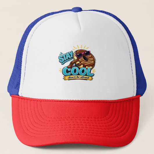 Blijf Koel Donut Grappige doppen ontwerp Trucker Pet (Voorkant)