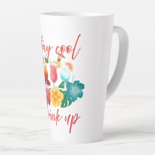 Blijf koel drink omhoog Latte Mok (Rechterhoek)