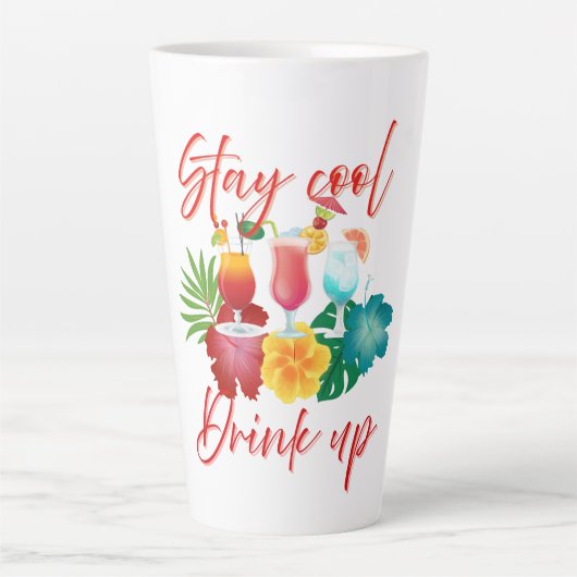 Blijf koel drink omhoog Latte Mok (Voorkant)