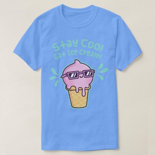 Blijf koel Eet ijs grappig T-shirt (Design voorkant)