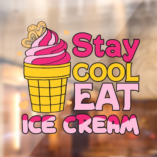 Blijf Koel Eet Ijs Raamsticker (Vel 2)