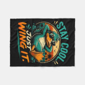 Blijf Koel Gewoon Wachten Met Die Grappige Retro E Fleece Deken (Voorkant (Horizontaal))