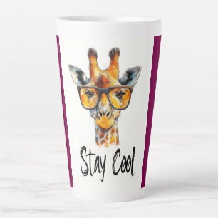 Blijf Koel - Giraffe met Zonnebril Illustratie Latte Mok