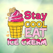 Blijf Koel Ijs Eten Raamsticker (Vel 3)