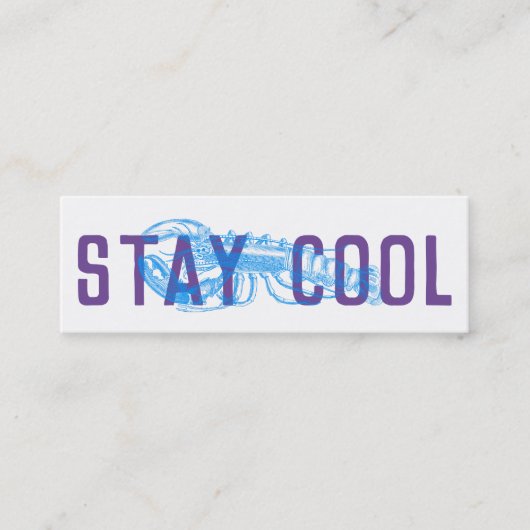 Blijf koel Kaarten paars blauw Mini Visitekaartje (Voorkant)