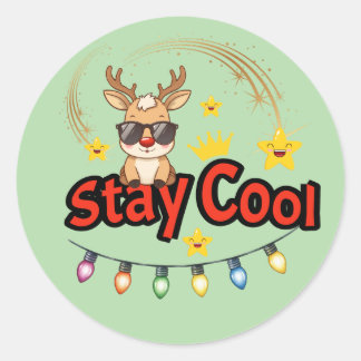 Blijf Koel Kerst Rendier Sticker