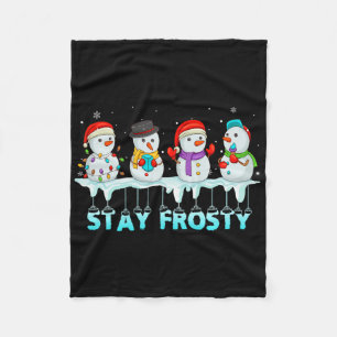 Blijf Koel Leuk Kerst Koele Sneeuwman Vrouwen Kind Fleece Deken