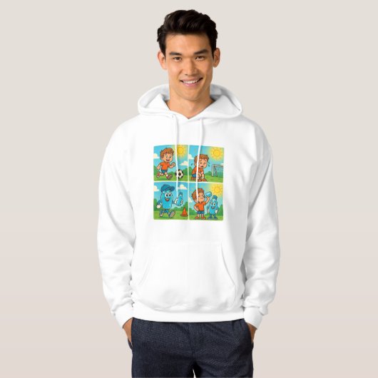 Blijf koel met AQUNY - Hydration Hero Soccer Comic Hoodie (Voorkant volledig)