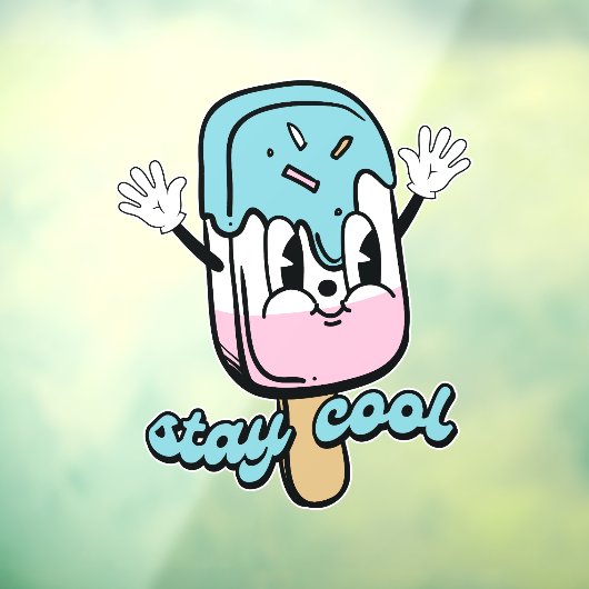 Blijf koel met ijs raamsticker (Vel 3)