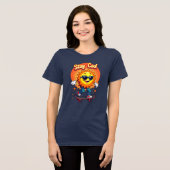 Blijf Koel met Skateboarding Zon Tri-Blend Shirt (Voorkant volledig)
