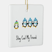 Blijf Koel Mijn Vriend Pinguïns Keramisch Ornament (Rechts)