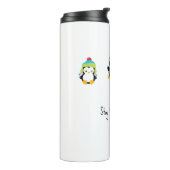Blijf koel Mijn vriend Pinguïns Thermosbeker (Gedraaid links)