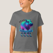 Blijf Koel Neon Nijlpaard Chillen T-shirt (Voorkant)