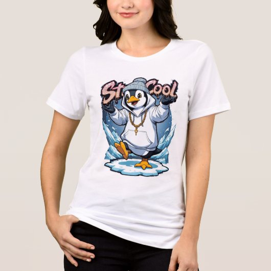 Blijf koel Penguin Art - Chill Winter Tri-Blend Sh Shirt (Voorkant)