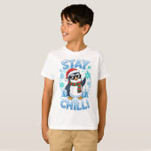 Blijf Koel Pinguïn Kerstmis T-shirt (Voorkant volledig)
