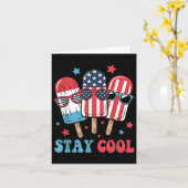 Blijf koel Popsicle 4 juli Patriottisch USA Ameri Kaart (Gele Bloem)