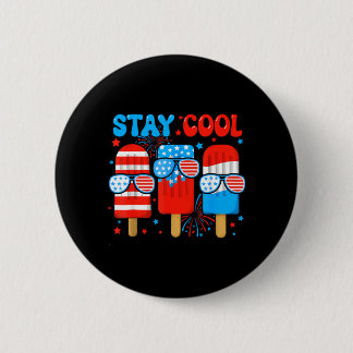 Blijf Koel Popsicle Jongens Mannen 4 juli Amerikaa Ronde Button 5,7 Cm