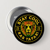 Blijf Koel Ras Tafari Knop Ronde Button 7,6 Cm (Voorkant /achterkant)