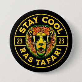 Blijf Koel Ras Tafari Knop Ronde Button 7,6 Cm