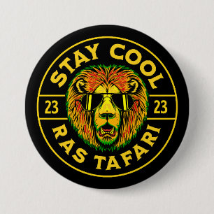 Blijf Koel Ras Tafari Knop Ronde Button 7,6 Cm