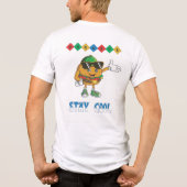  Blijf Koel Retro Burger Cartoon  Tri-Blend Shirt (Achterkant)