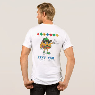  Blijf Koel Retro Burger Cartoon  Tri-Blend Shirt