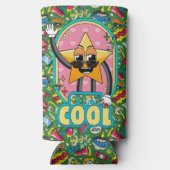 Blijf Koel Retro Pop Art Blikje Koeler (Achterkant)