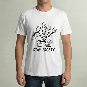 Blijf Koel Retro Sneeuwvlok Rubber Slang Cartoon T-shirt