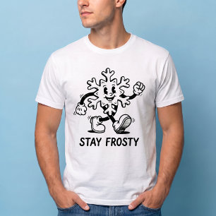Blijf Koel Retro Sneeuwvlok Rubber Slang Cartoon T-shirt