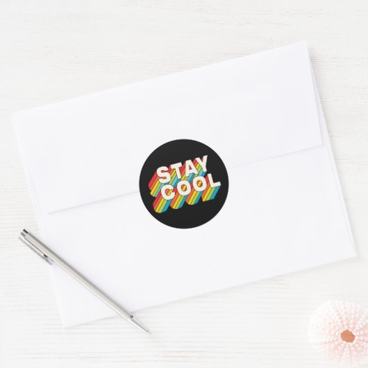 Blijf koel ronde sticker (Envelop)