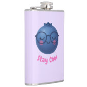 Blijf koel – Schattige TropiCool Blueberry-ontwerp Heupfles (Rechts)