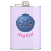 Blijf koel – Schattige TropiCool Blueberry-ontwerp Heupfles (Voorkant)