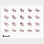 Blijf koel! Schattigee Ice Cream Dessert Pun Ronde Sticker (Vel)