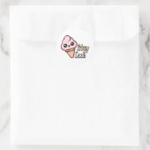 Blijf koel! Schattigee Ice Cream Dessert Pun Ronde Sticker (Tas)