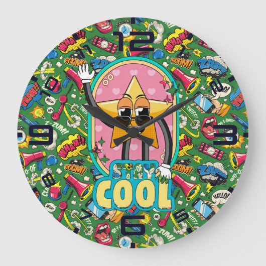Blijf Koel Ster – Retro Pop Art Klok (Voorkant)
