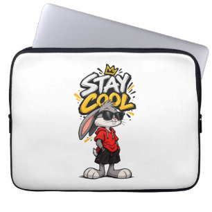 Blijf Koel Street Style Konijn Grafisch – Grappige Laptop Sleeve