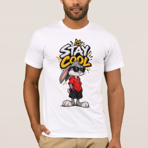Blijf Koel Street Style Konijn Grafisch – Grappige T-shirt