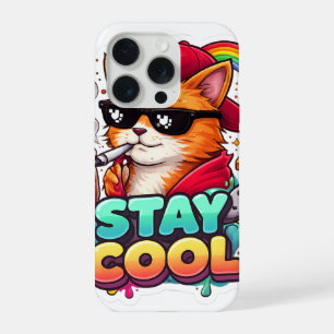 Blijf Koel Vibes – Chill Cat Streetwear iPhone 15 Pro Case