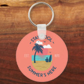 Blijf koel Zomer's Here Beach Sunset Sleutelhanger (Achterkant)