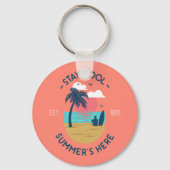 Blijf koel Zomer's Here Beach Sunset Sleutelhanger (Achterkant)