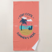 Blijf koel Zomer's Here Beach Sunset Strandlaken (Voorkant)